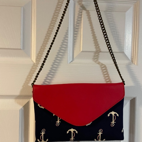 J. Crew Nautical Mariner Sailor anchor shoulder bag/clutch - Picture 2 of 9